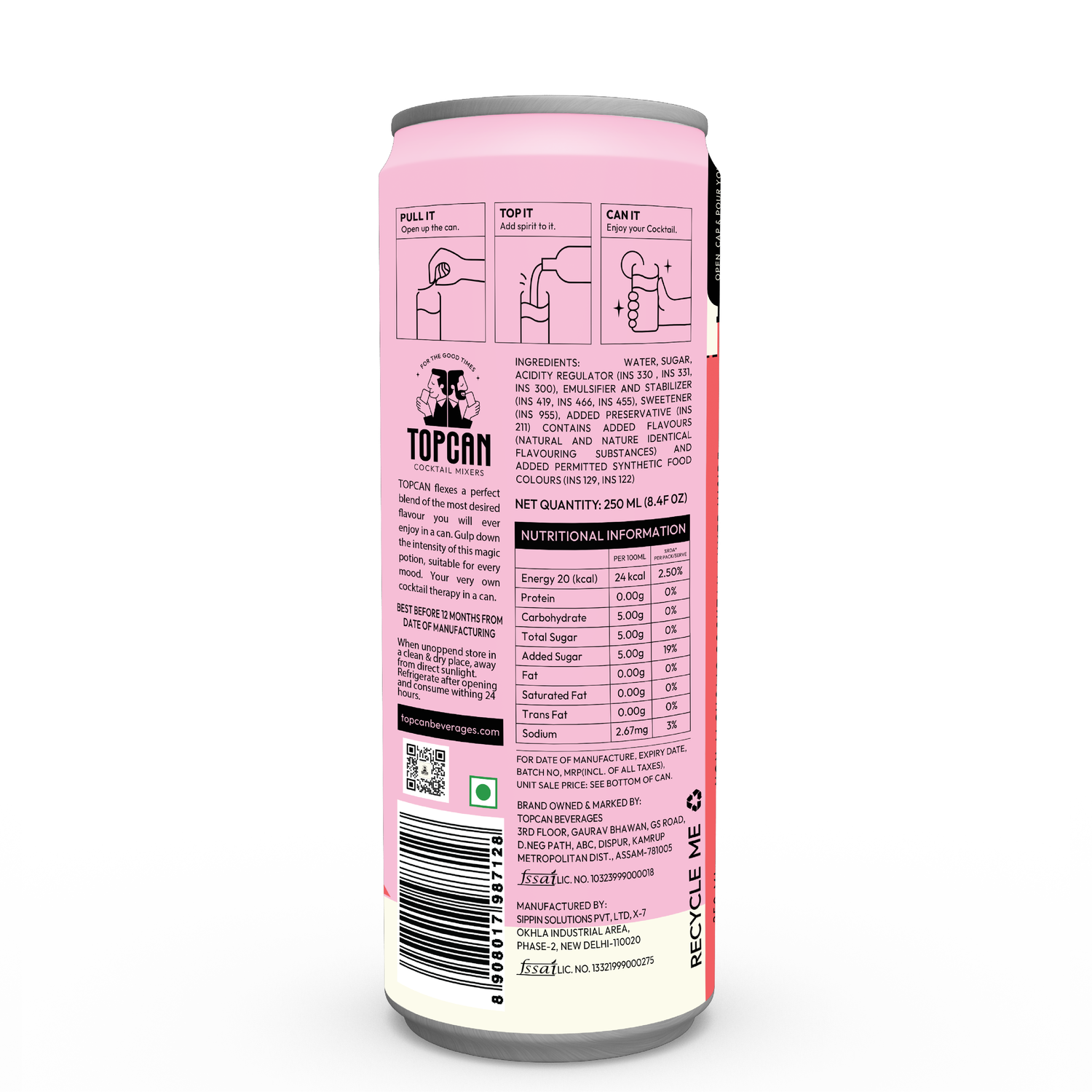 TopCan Cosmopolitan Mixer - Turn your can into a Glass